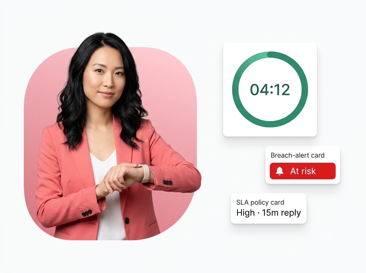 WA Desk SLA management with response-time targets, a live countdown timer and a breach alert